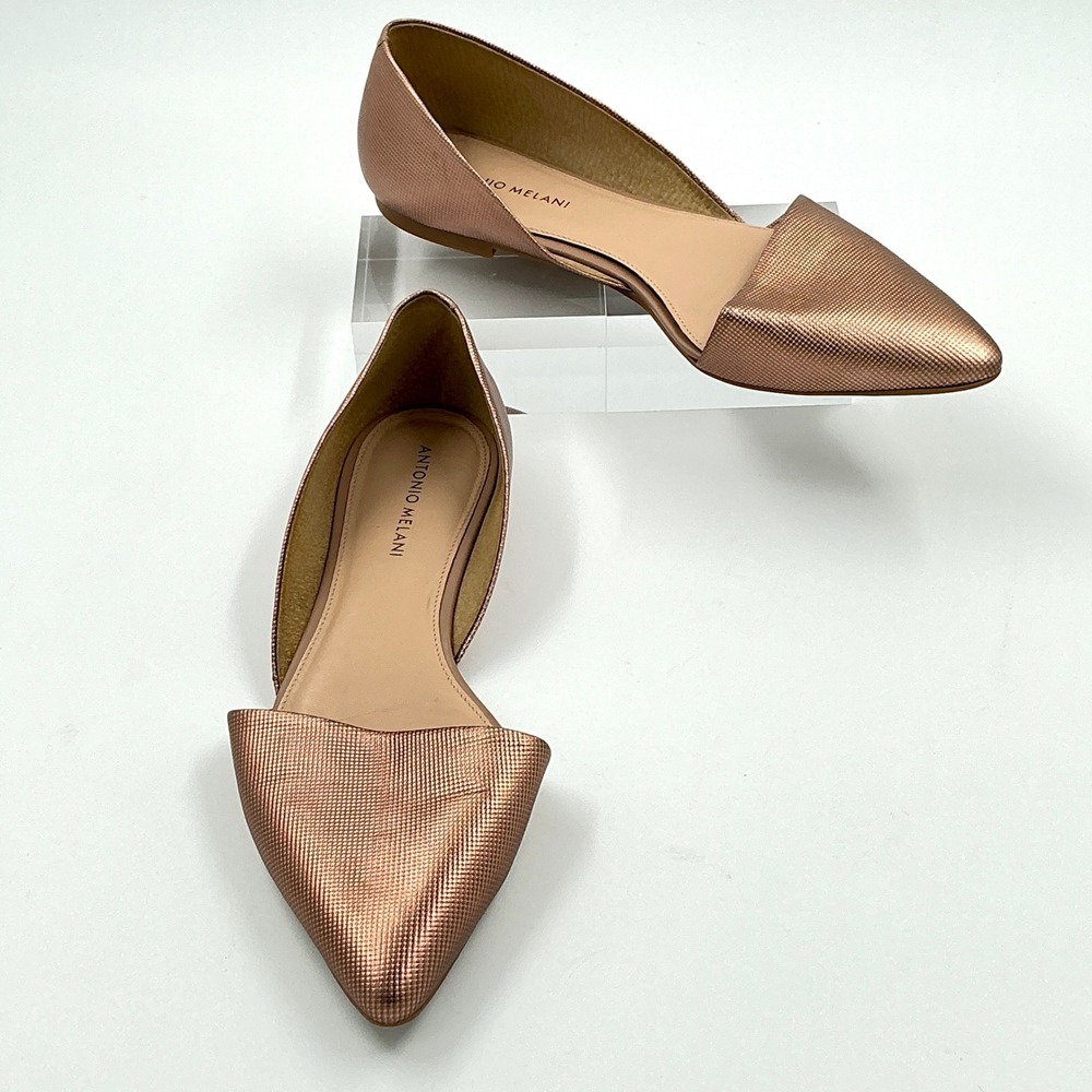 Antonio Melani Size 9.5 Flats Rose Gold Metallic D'Orsay Pointed